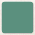 Monet green solid colour square paper coaster<br><div class="desc">Monet green  (Water Lilies 1919) solid colour</div>