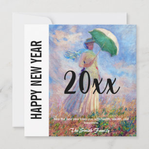 Monet - Happy New Year / Woman with a Parasol Holiday Card