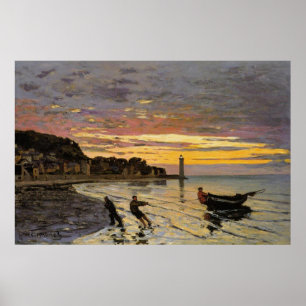 Monet - Hauling a Boat Ashore, art, Poster