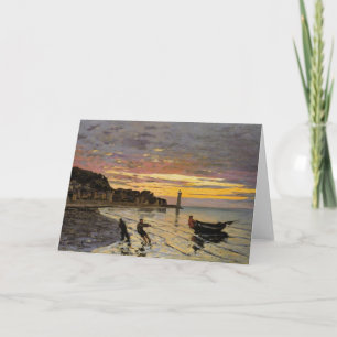 Monet - Hauling a Boat Ashore, fine art, Card