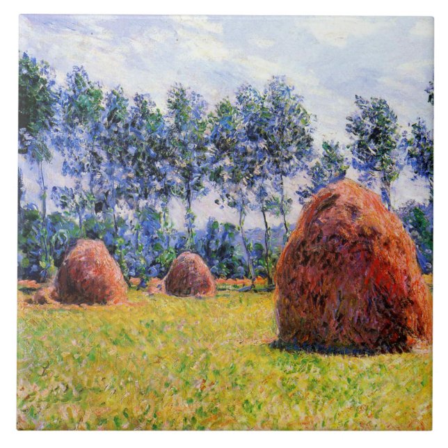 Monet - Haystacks at Giverny, 1884, Tile (Front)