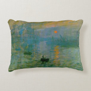 Monet Impression Sunrise Fine Art Decorative Pillow