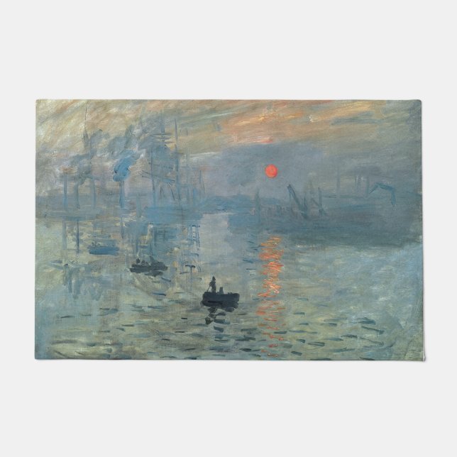 Monet Impression Sunrise Soleil Levant Painting Doormat (Front)