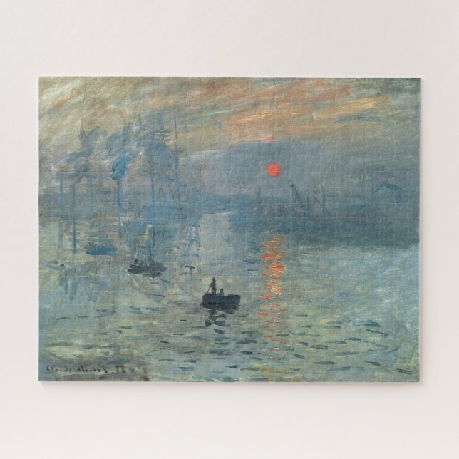 Monet Impression Sunrise Soleil Levant Painting Jigsaw Puzzle (Horizontal)