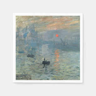 Monet Impression Sunrise Soleil Levant Painting Napkin