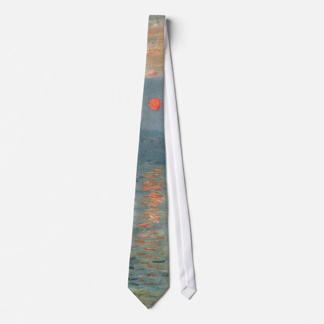 Monet Impression Sunrise Soleil Levant Painting Tie (Front)