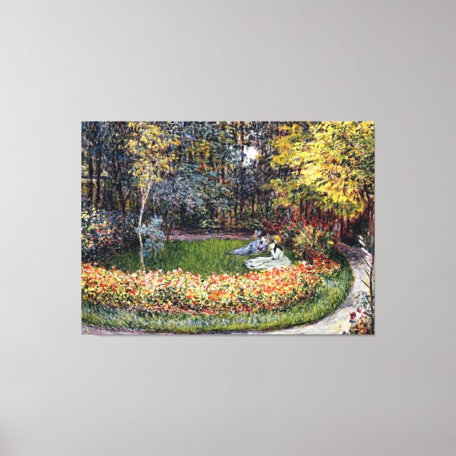Monet - In the Garden, famous painting Canvas Print (Front)