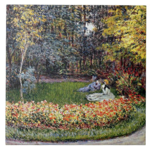 Monet - In the Garden, famous painting Tile