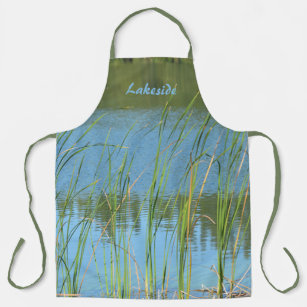 Monet inspired Cattail Reeds on Water's Edge Apron