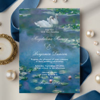 Monet Inspired Water Lilies Art Swans Pond Wedding