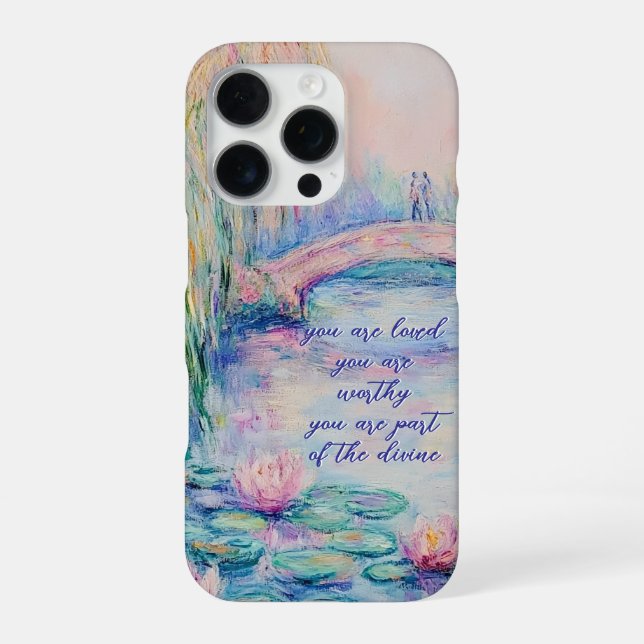 Monet Inspired You Are Loved, Worthy iPhone Case (Back)