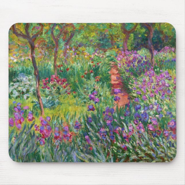 Monet Iris Garden at Giverny Mouse Pad (Front)