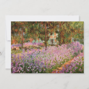 Monet - Irises dans la carte de voeux de jardin de