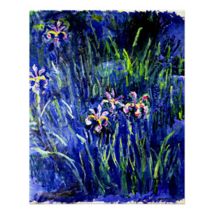 Monet - Irises, famous painting, Poster