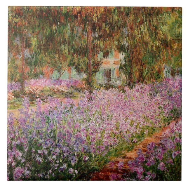 Monet - Irises in Monet's Garden Tile (Front)