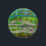 Monet Japanese Bridge and Water Lilies 1 Inch Round Button<br><div class="desc">Button featuring Claude Monet’s oil painting of a Japanese bridge and flowers. Beautiful water lilies and bridge inspired by the artist’s garden and pond in Giverny. A great Monet gift for fans of impressionism and French art.</div>