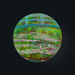 Monet Japanese Bridge and Water Lilies 1 Inch Round Button<br><div class="desc">Button featuring Claude Monet’s oil painting of a Japanese bridge and flowers. Beautiful water lilies and bridge inspired by the artist’s garden and pond in Giverny. A great Monet gift for fans of impressionism and French art.</div>