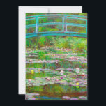 Monet Japanese Bridge and Water Lilies Announcement<br><div class="desc">Card featuring Claude Monet’s oil painting of a Japanese bridge and flowers. Beautiful water lilies and bridge inspired by the artist’s garden and pond in Giverny. A great Monet gift for fans of impressionism and French art.</div>