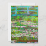 Monet Japanese Bridge and Water Lilies Announcement<br><div class="desc">Card featuring Claude Monet’s oil painting of a Japanese bridge and flowers. Beautiful water lilies and bridge inspired by the artist’s garden and pond in Giverny. A great Monet gift for fans of impressionism and French art.</div>