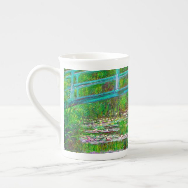 Monet Japanese Bridge and Water Lilies Bone China Mug (Left)