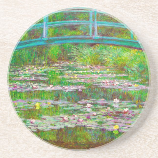 Monet Japanese Bridge and Water Lilies Coaster (Front)