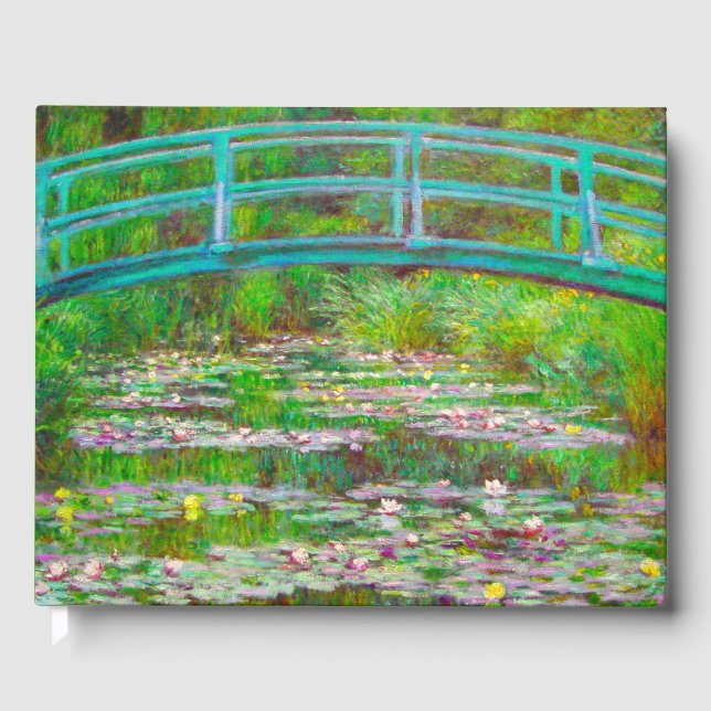 Monet Japanese Bridge and Water Lilies Guest Book (Front)