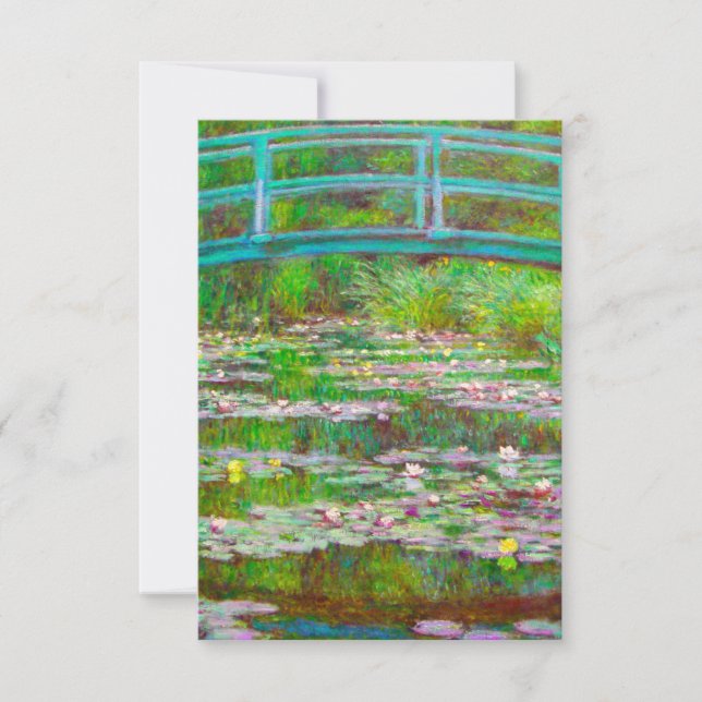 Monet Japanese Bridge and Water Lilies Invitation (Front)