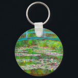 Monet Japanese Bridge and Water Lilies Keychain<br><div class="desc">Keychain featuring Claude Monet’s oil painting of a Japanese bridge and flowers. Beautiful water lilies and bridge inspired by the artist’s garden and pond in Giverny. A great Monet gift for fans of impressionism and French art.</div>