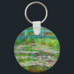Monet Japanese Bridge and Water Lilies Keychain<br><div class="desc">Keychain featuring Claude Monet’s oil painting of a Japanese bridge and flowers. Beautiful water lilies and bridge inspired by the artist’s garden and pond in Giverny. A great Monet gift for fans of impressionism and French art.</div>