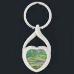 Monet Japanese Bridge and Water Lilies Keychain<br><div class="desc">Keychain featuring Claude Monet’s oil painting of a Japanese bridge and flowers. Beautiful water lilies and bridge inspired by the artist’s garden and pond in Giverny. A great Monet gift for fans of impressionism and French art.</div>