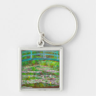 Monet Japanese Bridge and Water Lilies Keychain