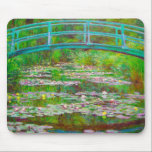 Monet Japanese Bridge and Water Lilies Mouse Pad<br><div class="desc">Mouse Pad featuring Claude Monet’s oil painting of a Japanese bridge and flowers. Beautiful water lilies and bridge inspired by the artist’s garden and pond in Giverny. A great Monet gift for fans of impressionism and French art.</div>