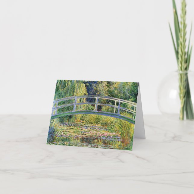 Monet Japanese Bridge with Water Lilies Card (Front)
