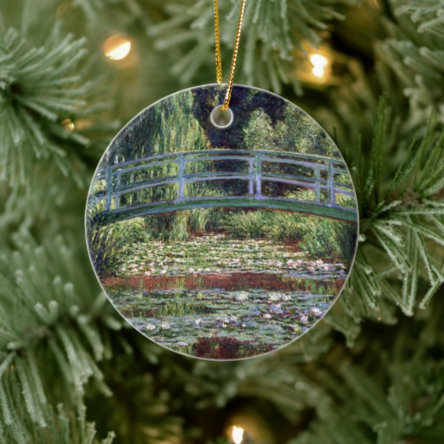 Monet Japanese Footbridge and the Water Lily Pool Ceramic Ornament (Tree)