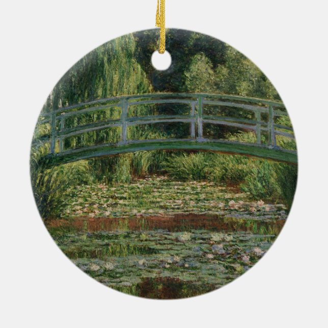 Monet Japanese Footbridge and the Water Lily Pool Ceramic Ornament (Back)