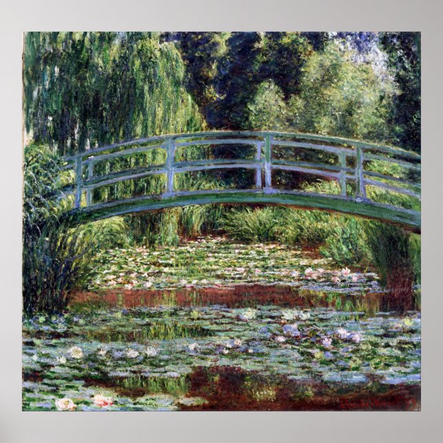 Monet Japanese Footbridge and the Water Lily Pool Poster (Front)