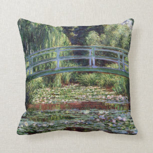 Monet Japanese Footbridge and the Water Lily Pool Throw Pillow