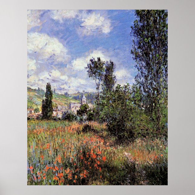 Monet - Lane in the Poppy Fields Poster (Devant)