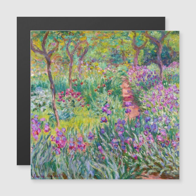 Monet - Le jardin d'Iris de la carte magnétique Gi (Devant / Derrière)