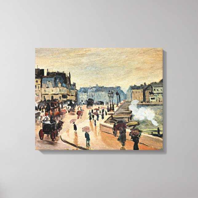 Monet - Le Pont Neuf, Impressionist painting Canvas Print (Front)