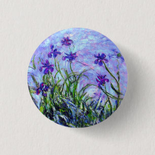 Monet Lilac Irises 1 Inch Round Button