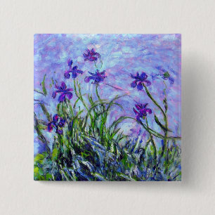 Monet Lilac Irises 2 Inch Square Button