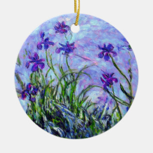 Monet Lilac Irises Ceramic Ornament