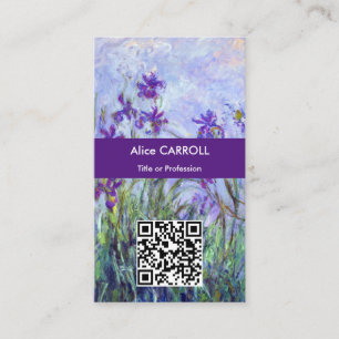 Monet - Lilac Irises / Iris Mauves - QR Code Business Card