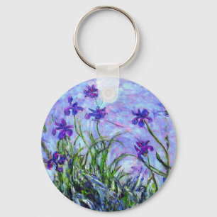 Monet Lilac Irises Keychain