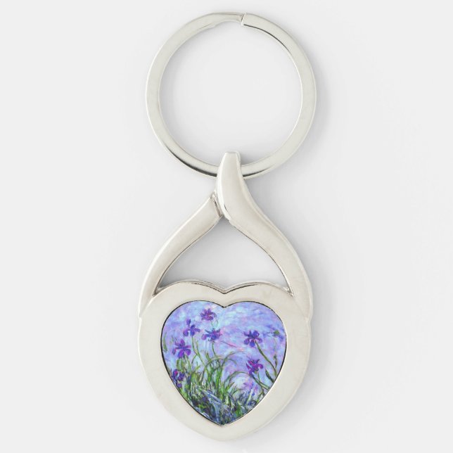 Monet Lilac Irises Keychain (Front)