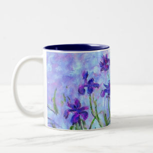 Monet Lilac Irises Two-Tone Coffee Mug