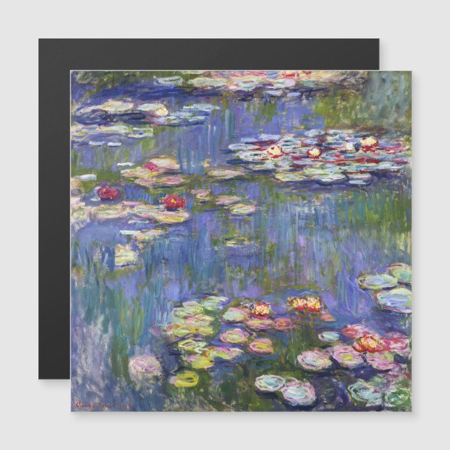 Monet - Lys d'eau / Nympheas Carte magnétique (Devant / Derrière)