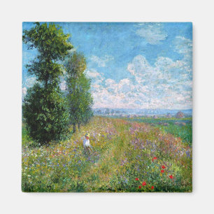 Monet - Meadow with Poplars Magnet