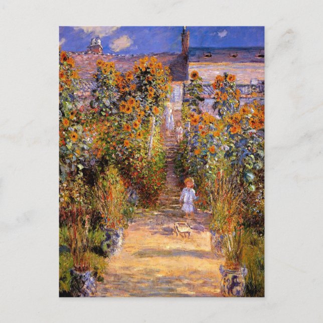 Monet - Monet's Garden at Vetheuil Postcard (Front)
